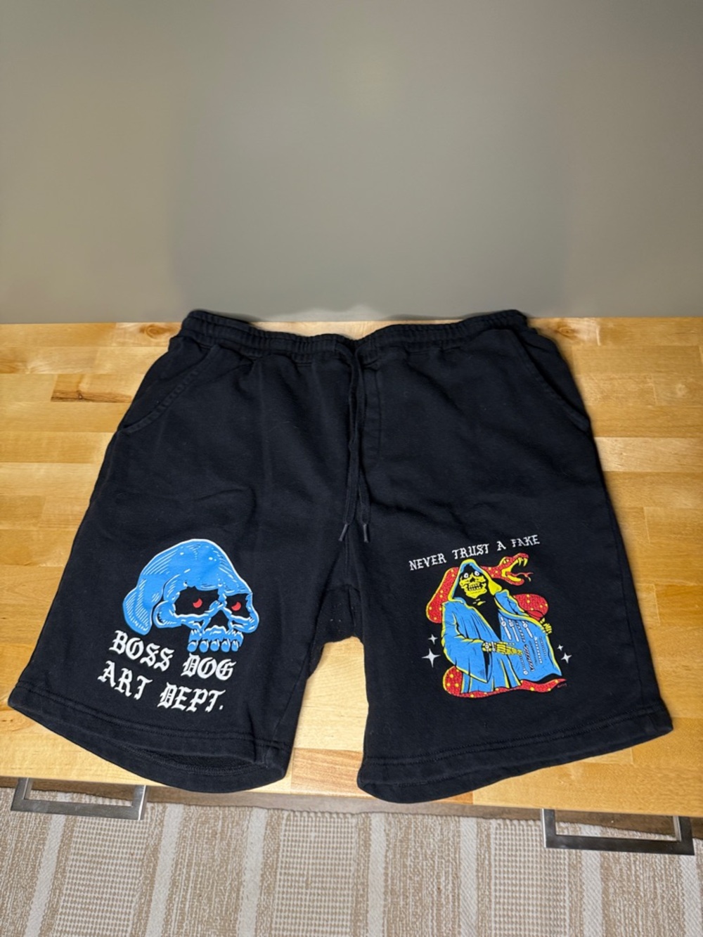 Broken promises Black Graphic Athletic Shorts with Skull & Reaper Prints